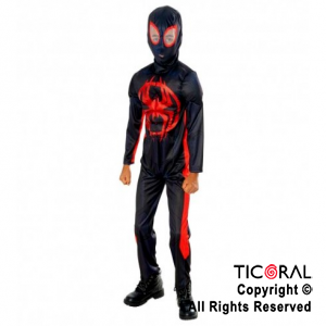 DISFRAZ ECONOMICO MILES MORALES (SPIDERMAN NEGRO) TALLE 0 X 1